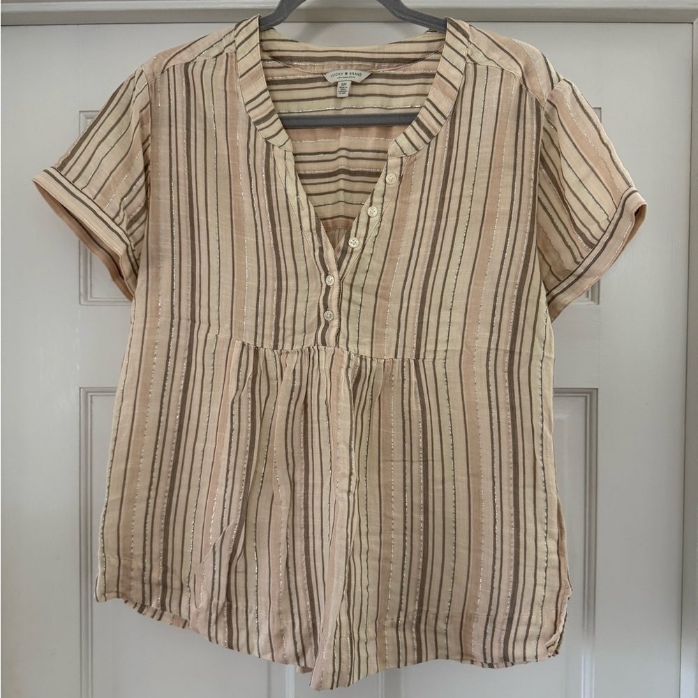 Blush Striped Peplum Top